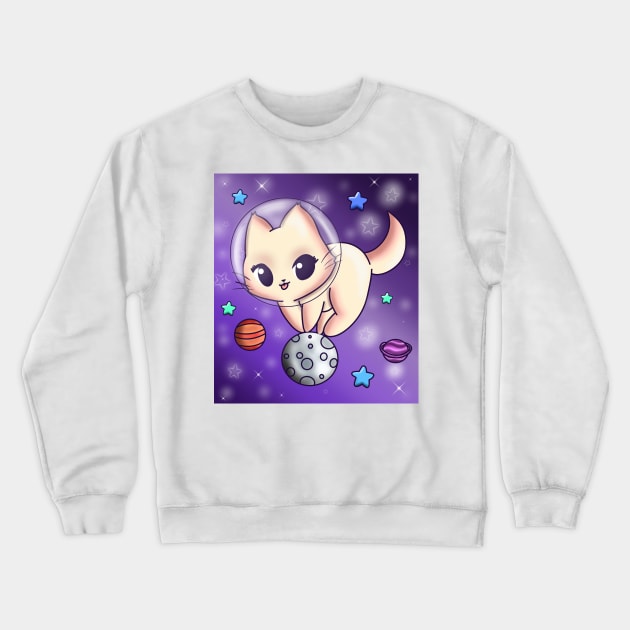 Cat astronaut Crewneck Sweatshirt by Eikia